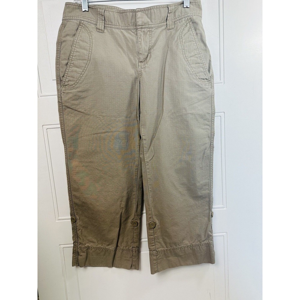 Women's Sz 6 The North Face Tan Hiking Capri Cargo Pockets Pre owned